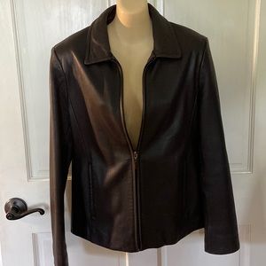 Adler Collection Brown Lambskin Leather Jacket L